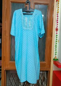 🇳🇿💫💗Aqua Polka Dot Office Wear Kurti