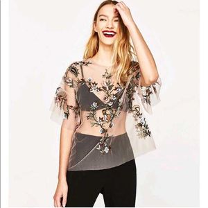 Embroidered Floral Top