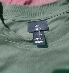 H&amp;M Olive Green Graphic Tee