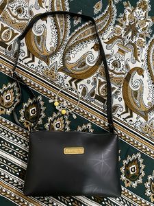 Black Crossbody Bag with Charming Bracelet