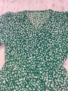 Floral Print Green Top
