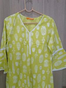 Yellow Printed Kurta Palazzo Set