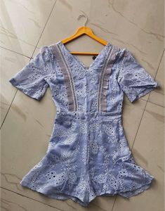 Blue Lace Jumpsuit