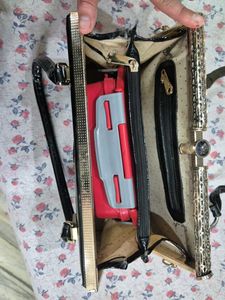 Vintage Silver Rose Handbag