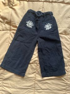 Cute Floral Embroidered Pants
