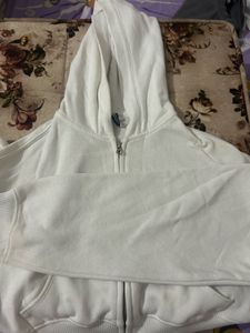 H&amp;M Cropped Zip-up Hoodie