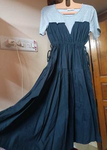 TWO-TONE MIDI DRESS