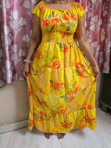Mustard Yellow Tired Dress