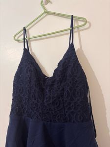 Navy Tiered Mini Dress
