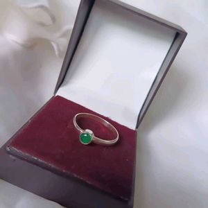 Original Silver Onyx Round Stone Ring