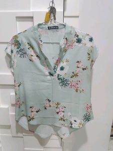 Green Floral Top