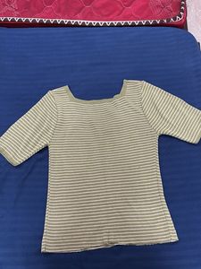 Striped Square Neck Top