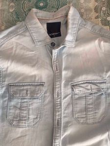 Light Blue Denim look Cotton Shirt