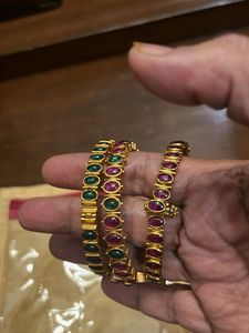 Ruby & Emerald Bangles (Set of 3)