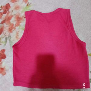 Pink Ribbed Tank Top
