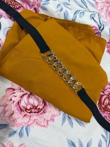 Casual Brown Dress With Free Waist Black Belt