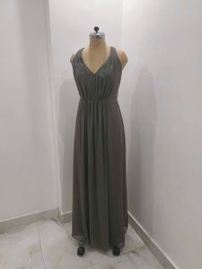Elegant Gray Maxi Dress