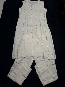 Beautiful White Kurta Pant Set