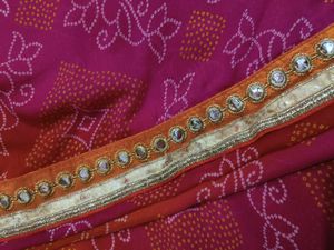 Bandhani Saree with Embellished Blouse