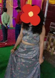 floral print choli with lehnga