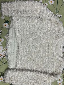 Fluffy White Pullover Sweater