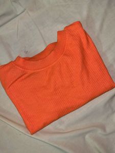 Ribbed Orange T-Shirt