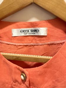 Vintage Coral Embroidered Top