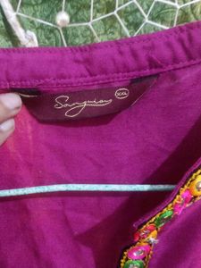 Embroidered Purple Kurta