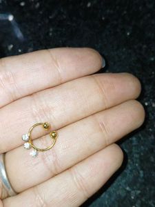 Gold Nose Pin with Stones