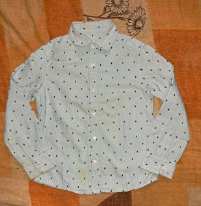 Boys' Light Blue Patterned Shirt
