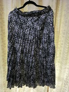 Silk Black And White Long Skirt UK 12