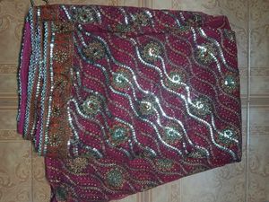 Elegant Maroon Sequin Saree