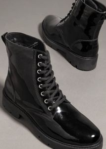 Black Patent Leather Boots