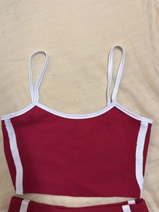 Ribbed Coord Red Set