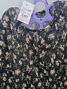 Floral Print A-line Transparent Dress wit...