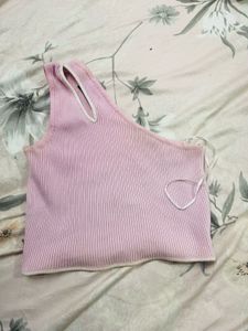 Pink One Shoulder Top