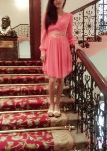 Peach Full Sleeve Dress