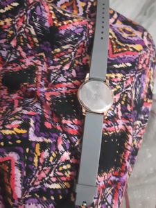 Patterned Dial Grey Watch