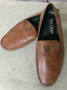 Yuva Choice Brown Leather Loafers