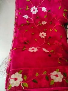 Net Embroidery Saree