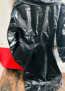 Black Leather Trench Coat For Women(Negotiable)