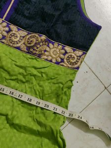 💥DIWALI OFFER💥Green &amp; Purple Embroidered Anarkal