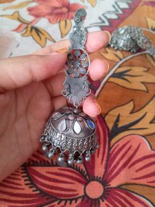 Ethnic Silver Jhumka ✨