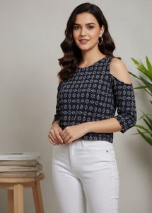 Global Desi Cold Shoulder Top