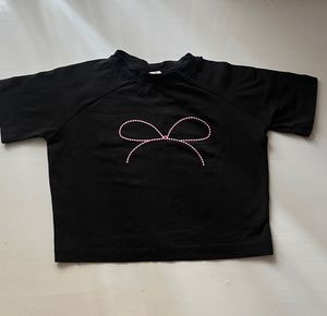 Pink Bow Black Top 🎀