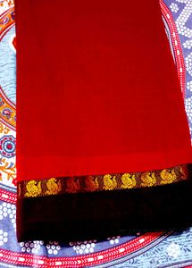 Handloom Cotton Elegant Red Saree 3