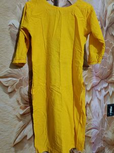Yellow Embroidered Kurti