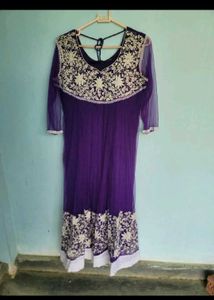 Purple Embroidered Kurta Set