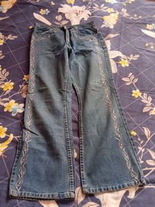 Embroidered Flare Jeans