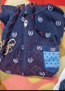 Stylish Navy Blue Zip-Up Hoodie